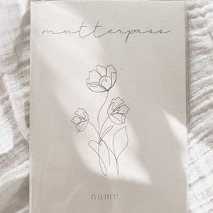 Mother's Passport Cover Wildflower Personalized with Name - Mother's Passport Cover - Pregnancy Gift - Simple Minimalist