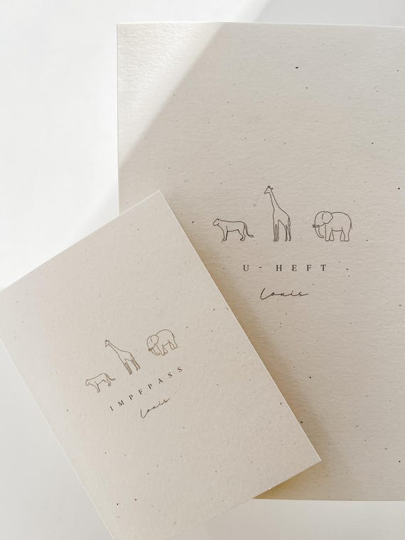 U- Heft und Impfpass Hülle personalisierbar | Junge | Mädchen Schutzhülle mit Namen | Geschenkidee Schwangerschaft, Geburt, Babyparty
