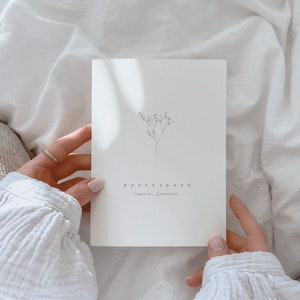 Mutterpasshülle personalisiert mit Namen Schleierkraut Hülle Mutterpass Schwangerschaft Geschenk Bild 1