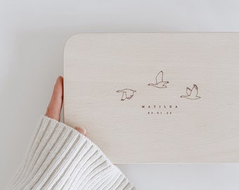Breakfast board personalized with name, baby gift, board, children's cutting board, birthday gift, wooden board with engraving