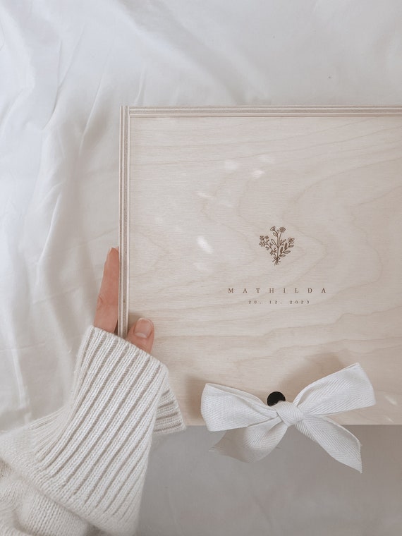 Erinnerungskiste Baby personalisiert, Geschenk Geburt,  Erinnerungsbox Baby, Holzkiste personalisiert, Babygeschenke Geschenkbox