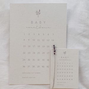 Baby Countdown | Babycountdown neutral | DIN A4 | DIN A6
