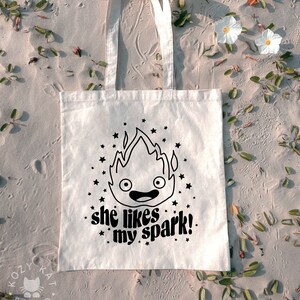 Howl&#39;s Moving Castle, Calcifer, Cotton Canvas Tote Bag