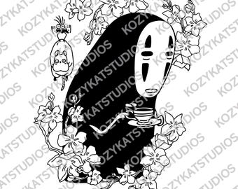 Spirited Away, geen gezicht, EPS, SVG, PNG Digitale download