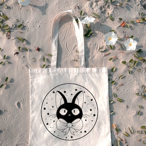 Kiki&#39;s Delivery Service, Jiji, Cotton Canvas Tote Bag