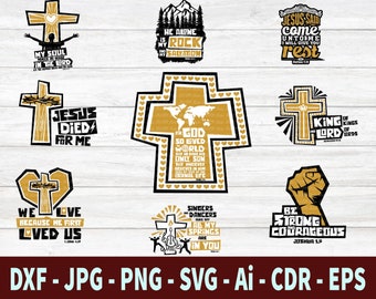 JESUS SVG BUNDLE, God Jesus Bible Cross, Religious, Svg Bundle, Printable Cricut file, Jesus Clipart Silhouette Vector, Instant Download