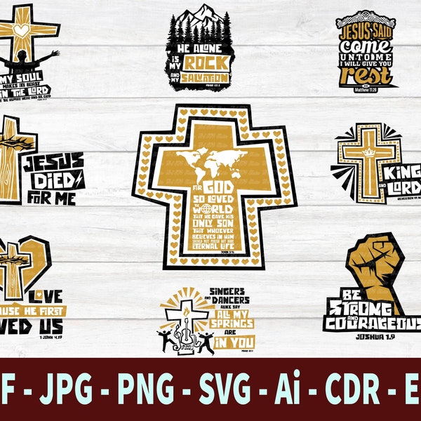 JESUS SVG BUNDLE, God Jesus Bible Cross, Religious, Svg Bundle, Printable Cricut file, Jesus Clipart Silhouette Vector, Instant Download