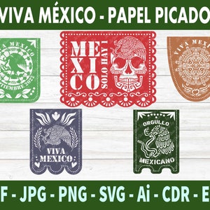 PAPEL PICADO SVG, Viva Mexico Svg, Papel Picado Svg Bundle, Fiesta ...