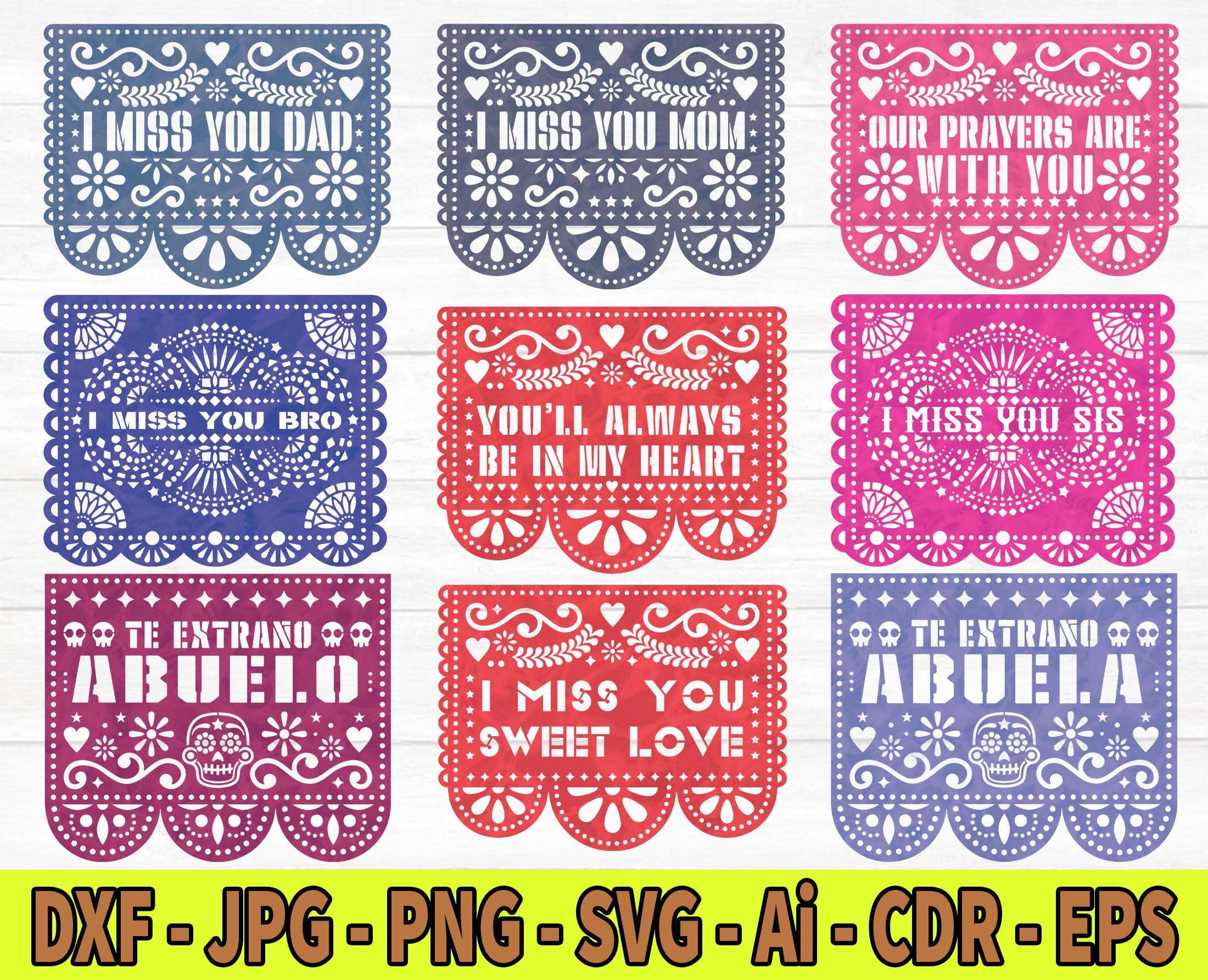 Day of the Dead Papel Picado SVG CRICUT Cut Files TEMPLATES Etsy Day of the Dead Papel Picado SVG CRICUT Cut Files TEMPLATES Etsy