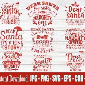 Dear Santa SVG Bundle, DEAR SANTA svg Bundle, Christmas svg, Funny Christmas shirt svg, Funny Kids Christmas svg, Christmas Svg Cricut Files