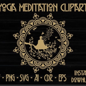 Meditation SVG, Yoga Meditation Clipart, Meditation Clipart, Yoga Clipart, Yoga Symbol, Buddha, Buddha SVG, Yoga SVG