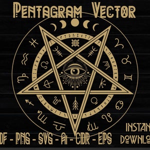 PENTAGRAM SVG, WICCAN Symbol svg, laser cut files, Wiccan files, Wiccan vector, Witchcraft Pentagram, Celtic Pentagram, Instant Download