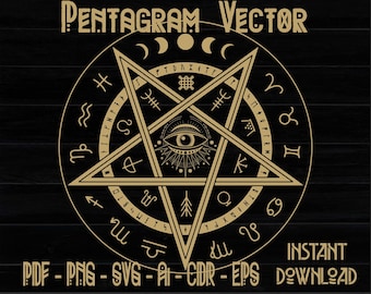 PENTAGRAM SVG, WICCAN Symbol svg, laser cut files, Wiccan files, Wiccan vector, Witchcraft Pentagram, Celtic Pentagram, Instant Download