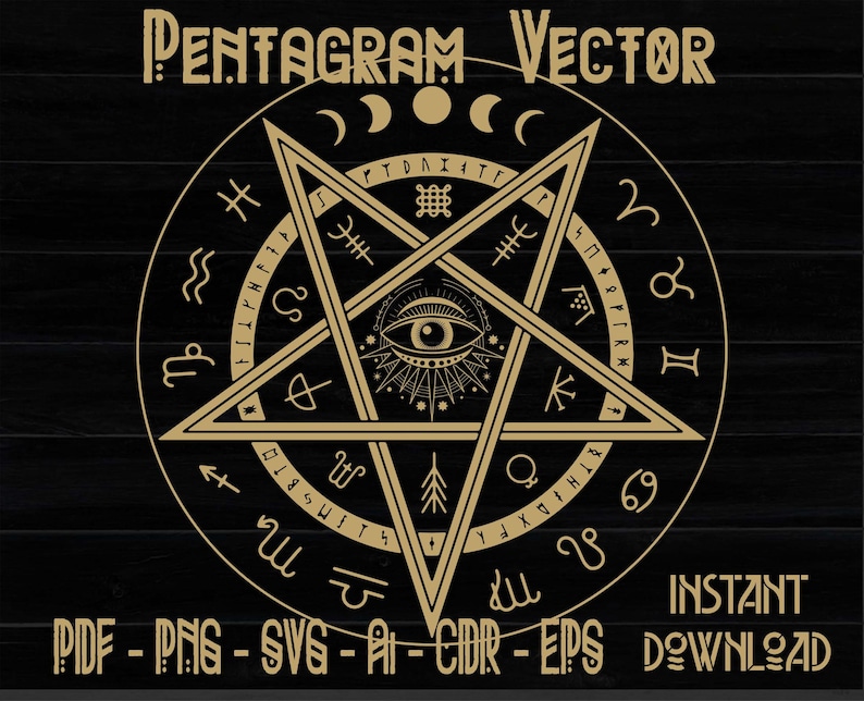 PENTAGRAM SVG, WICCAN Symbol Svg, Laser Cut Files, Wiccan Files, Wiccan ...