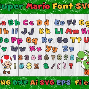 Mario Schrift, Mario Alphabet SVG, Super MARIO Schrift, Mario Schrift Mario Schrift, Schrift SVG, Mario Schrift, Alphabet Schrift, Geburtstag Schrift png, SVG, TTF