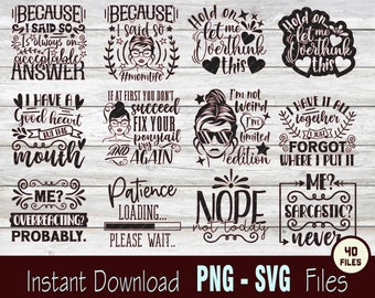 Sarcastic Quotes Mothers Day SVG Design Bundle, SVG Gifts For Mom Bundle, Cricut SVG Bundle, Gift for Mom Bundle, Mother Saying, Sarcastic