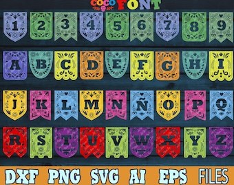Papel Picado SVG, COCO Font Alphabet SVG, Papel Picado Alphabet, Papel Picado Alphabet Svg, Alphabet Cricut, Alphabet Day Of The Dead SvG