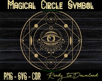 Vector Magic Circle Art Print, mystical svg, celestial svg, boho svg, witchy svg, witchcraft svg, wicca svg, pagan svg, wiccan svg