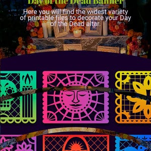 Papel Picado SVG Bundle - Day of the Dead Banner to decorate the altar
