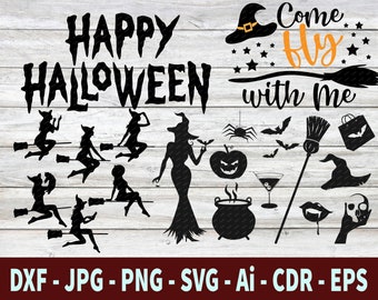 HALLOWEEN Bundle SVG Sexy Witch - Halloween Witch Silhouette Clipart SVG - Witch Clipart svg Silhouette Cricut Cut Files Comercial Use