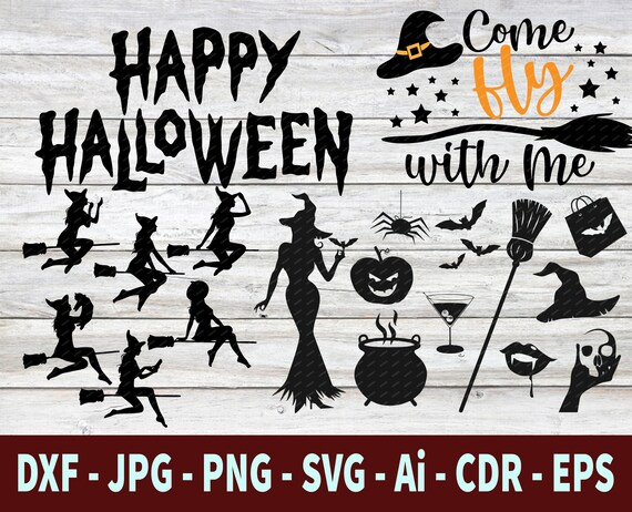 HALLOWEEN Bundle SVG Sexy Witch - Halloween Witch Silhouette Clipart SVG - Witch Clipart svg Silhouette Cricut Cut Files Comercial Use