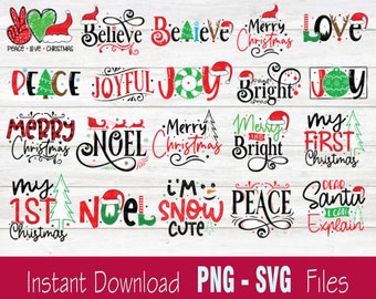 Pacote SVG de Natal engraçado - Pacote de camisa de Natal engraçado SVG para Cricut - Pacote SVG de design de Natal 60 - Download digital - Pacote Cricut