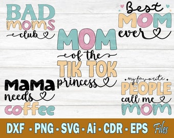 Citações engraçadas do Dia das Mães SVG para Cricut ou Silhouette - Download do pacote SVG do Dia das Mães - Download do pacote SVG do Dia das Mães