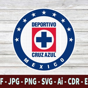 Club Deportivo Cruz Azul SVG Futbol Club Logo 2021 - Layered for Cricut & Silhouette - png pdf eps dxf svg jpg - Instant Download - 9 Stars
