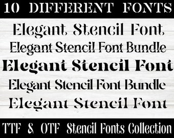 Pacote de fonte Stencil, fonte de caligrafia, fonte digital, fonte manuscrita, pacote de fontes de casamento, fonte para cricut, estênceis TTF OTF Files