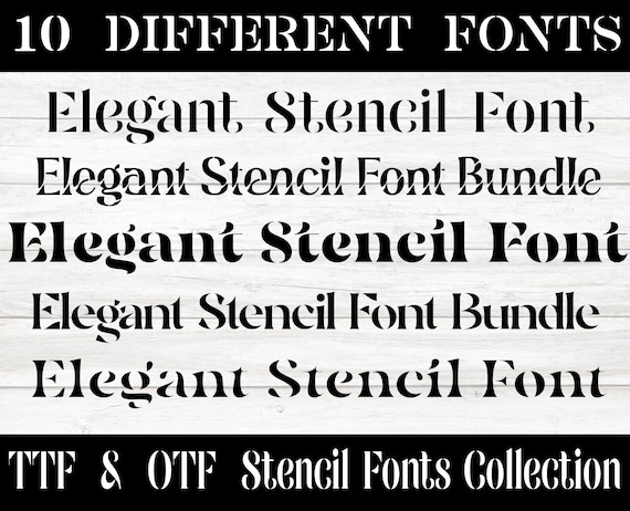 Bundle Stencil Font, calligraphy font, digital font, handwritten font, wedding font bundle, font for cricut, stencils TTF OTF Files