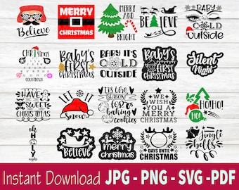 Pacote SVG de Natal engraçado - Pacote de camisa de Natal engraçado SVG para Cricut - Pacote de Natal Pacote SVG - Download digital - Pacote Cricut