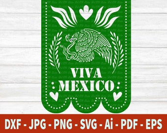 PAPEL PICADO SVG, Viva México Svg, Paquete Papel Picado Svg, Fiesta Decoración, Fiesta Mexicana, 16 de Septiembre, archivos svg para cricut