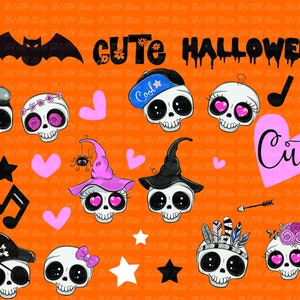 Cute Halloween SVG, Skull clipart, Cute Skull SVG, Cute Halloween clipart, Cute Sugar Skull svg, Bat Svg NOT recommended for cricut