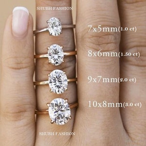 1 / 1.50 / 2 / 3 ct Oval Form Solitär Ring, Oval Verlobungsring, Hochzeit Geschenk Ring für Frauen Jahrestag Geschenk Ring Einfacher Solitär Ring