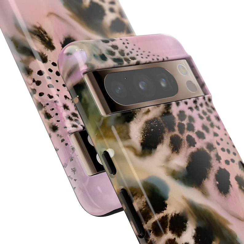 Funda rosa con estampado de guepardo para teléfono, compatible con iPhone 17, 16, 15, 14, 13, 12, 11 Pro Max, Samsung Galaxy S25, S24, S23, S22 Ultra y Google Pixel. imagen 6