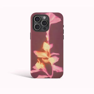ORANGE FLORAL Phone Case, Eclectic Modern Aesthetic Case, iPhone 16 15 14 13 12 11 Pro Max, Samsung Galaxy S25 S24 S23 S22 Ultra, Pixel
