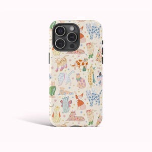 FUNKY CATS Phone Case, Animal Coquette Cottage Core Aesthetic, iPhone 16 15 14 13 12 Pro Max, Samsung Galaxy S25 S24 S23 Ultra, Google Pixel