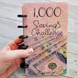 1K Savings Challenge, Disc-Bound A6 Budgeting Book Binder Envelopes Reusable Money Wallet Cash Envelopes 1,000 Dollar Save Money Budget