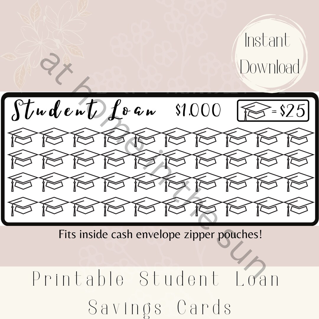 Printable Student Loan Savings Cards, A6 Fun Cash Savings Challenge, Money Savings, Cash ...