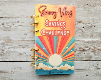 Sunny Vibes Savings Challenge A6 Budget Binder Reusable Cash Envelopes