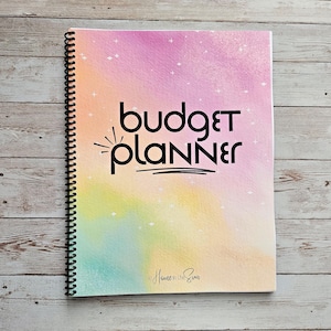 Budget Planner Workbook, Undated Paycheck Breakdown Debt Tracker Finance Cash Stuffing Spiral Bound Notebook Monthly Beginner Friendly