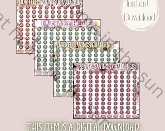 PRINTABLE US Coin Savings Trackers, Savings Challenge, Cash Stuffing Envelope Budgeting Change Money (PDF)