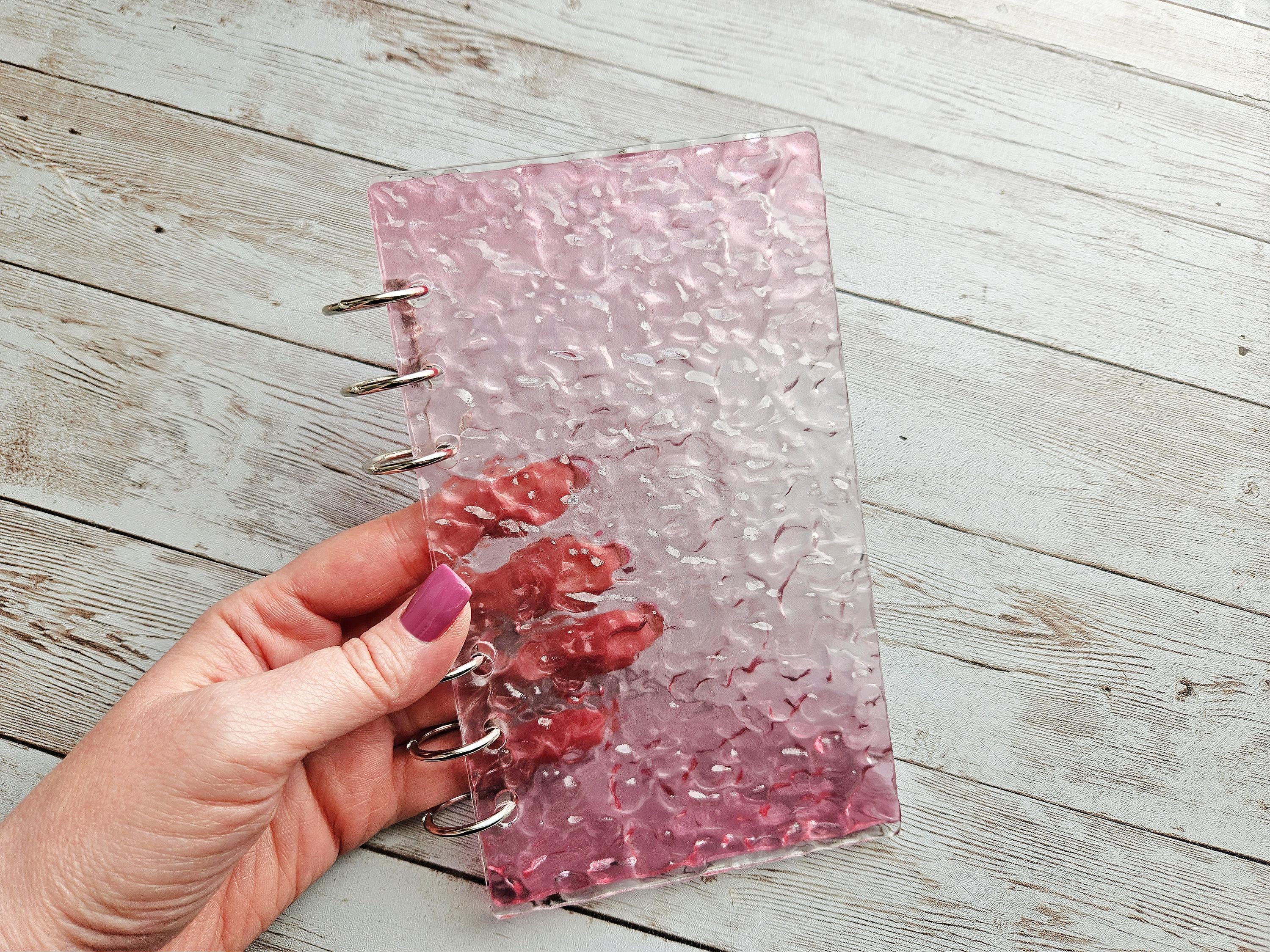 A6 Resin Binder, Binder Covers, Pink Ombre Textured, Money