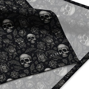 Dark Skull Bandana - Gothic Halloween Pattern