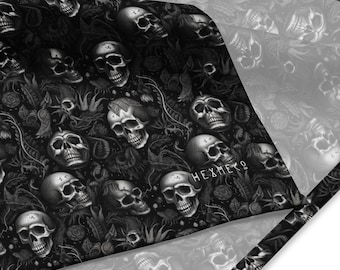 Spooky Skulls and Feathers - Halloween Style Bandana