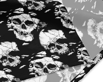 Broken Skull Bandana -  Halloween, Gothic, Spooky Style Bandana