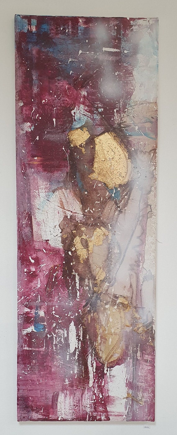 Blattgold Kaffee Wandbild XXL • Wohnzimmer • natürlich • abstrakt • Kaffeeart Acrylbild • handgemalt | Meerwasser | Gemälde auf Leinwand