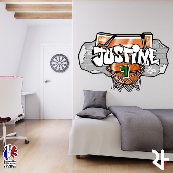 Déco BASKETBALL adhésif pour chambre ado -  France