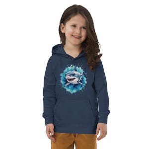 Kids Organic Cotton Shark Hoodie: Eco-Friendly Toddler Gift.