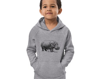 Hippo kids hoodie, Kids eco hoodie, animal kids hoodie, hippopotamus kids hoodie, hippo kids sweater, hippo kids sweatshirt, birthday gift